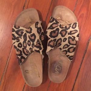 Sam Edelman Slip On Cheetah Fur Sandals - Sz 7